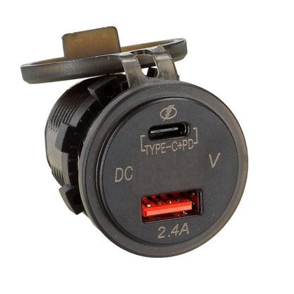 ACV 349045-05-1   inbouw-contactdoos USB-C / USB-A + voltmeter