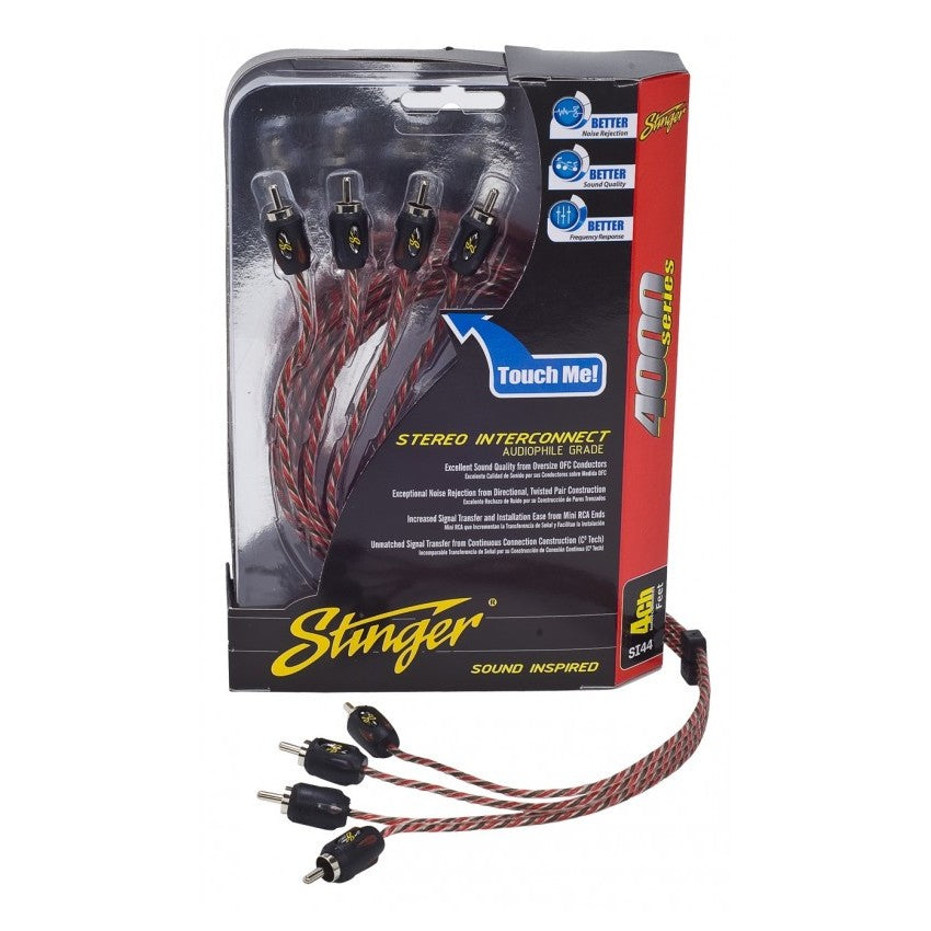 Stinger Electronics 4000-serie vierkanaals RCA kabel
