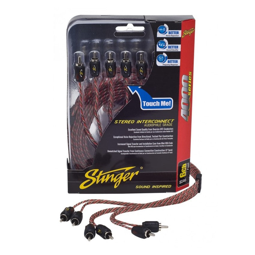 Stinger Electronics 4000-serie zeskanaals RCA kabel