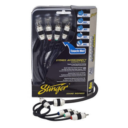 Stinger Electronics 8000-serie vierkanaals RCA kabel